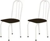 Kit 2 Cadeiras Baixas 0.101 Assento Reto Branco/Marrom Escuro - Marche