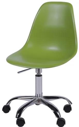 Cadeira Eames com Rodizio Polipropileno Verde - 19302 Sun House