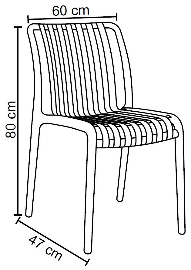 Kit 4 Cadeiras Monoblocos Área Externa Ipanema com Proteção UV Verde G56 - Gran Belo