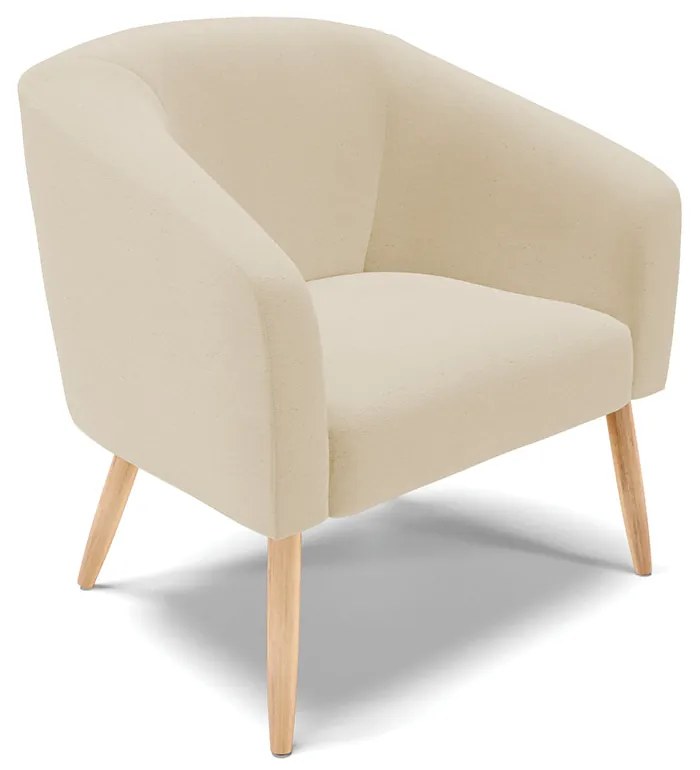 Poltrona Decorativa Pé Palito Natural Kit 2 Stella Linho Areia D03 - D'Rossi