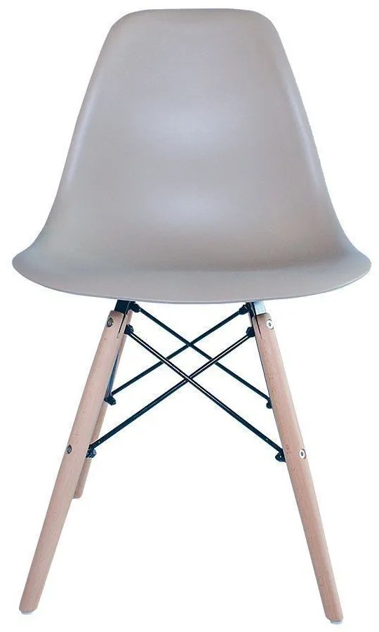 Cadeira Eiffel Eames Base Madeira Sala de Jantar Nude R02 - D'Rossi