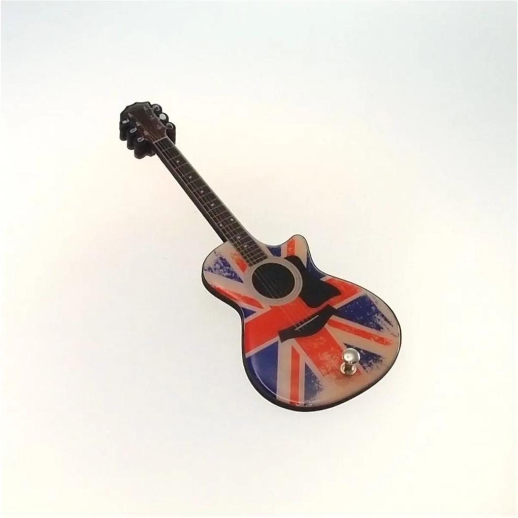 Cabideiro Personalizado Formato Guitarra Bandeira Inglaterra