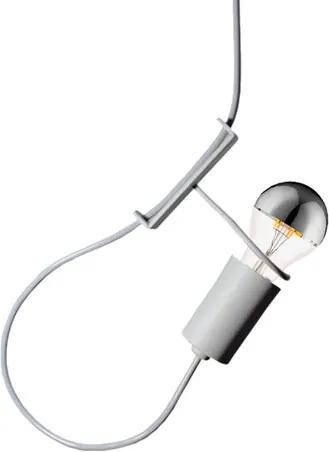 Pendente Cinza com Lâmpada Defletora Filamento LED Cromada A60 SL2865 Toplux