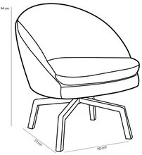 Kit 2 Poltronas Decorativas Giratórias Base Ka Madeira Rafa C-304 Velu