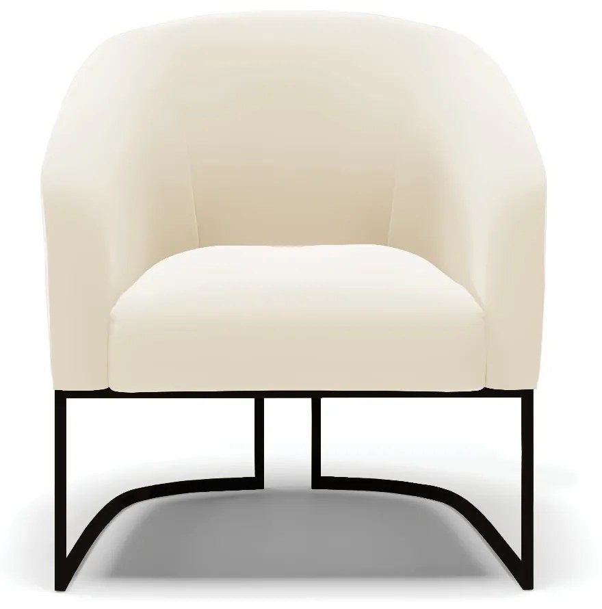 Poltrona Decorativa Industrial Preto Kit 2 Stella Veludo D03 - D'Rossi - Bege