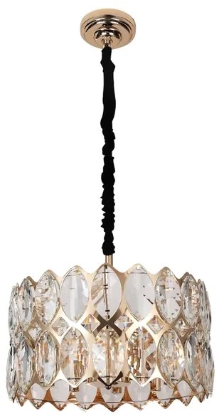 Pendente Metal Cristal Ouro Frances 45cm Yamamura