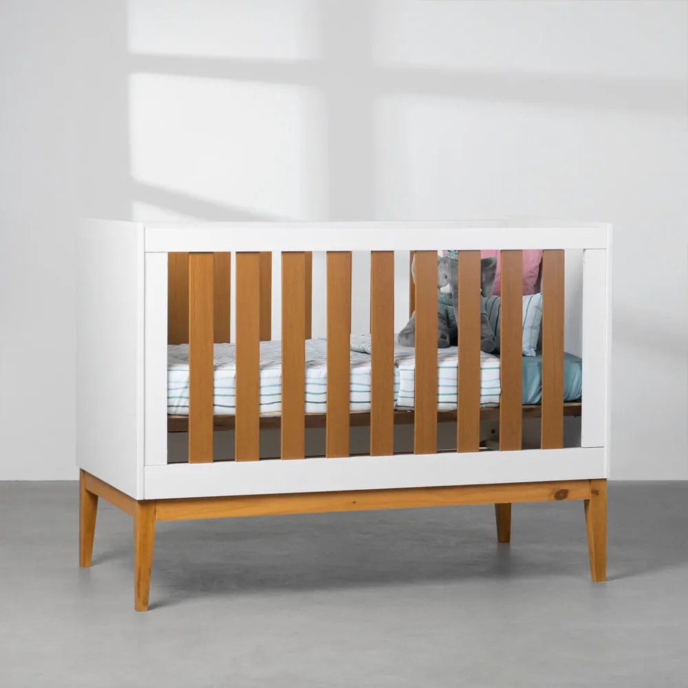 Berço Mini Cama Noah - Branco Fosco e Savana