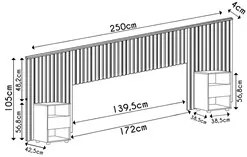 Cabeceira Cama Box Casal e Queen com LED e Mesa Lateral Lyce D04 Freij