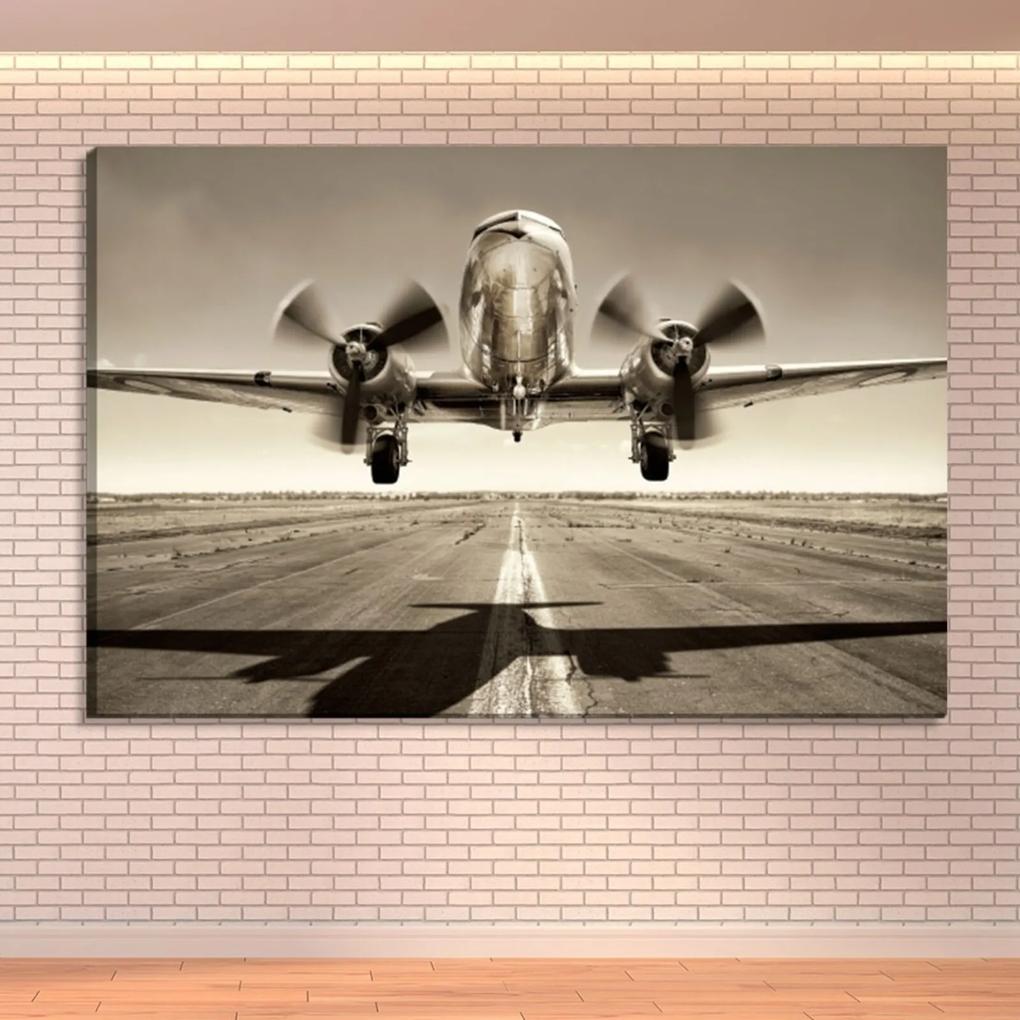 Tela Decorativa Estilo Fotografia Momento Exato de uma Decolagem de Avião - Tamanho: 60x90cm (A-L) Unico