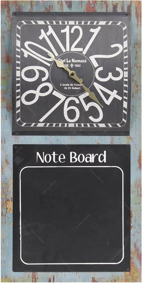 Relógio de Parede Note Board c/ Quadro Negro Oldway - Metal - 60x30 cm