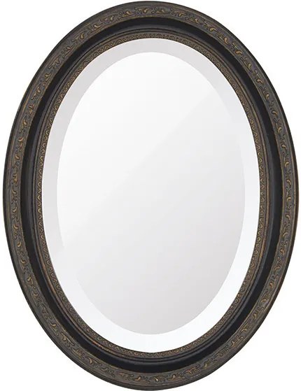 Espelho Oval Bisotê Marrom Rustico Pequeno