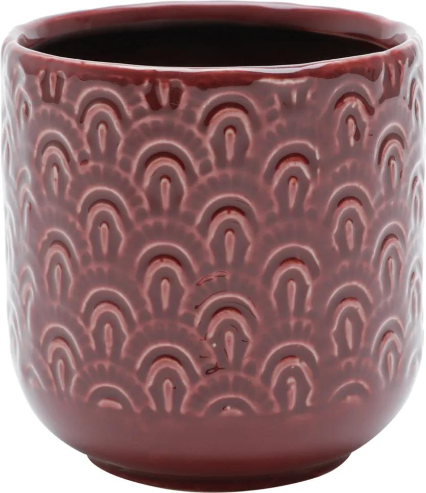 Vaso Decorativo de Cerâmica Donetz 11x11cm - Vermelho/Branco