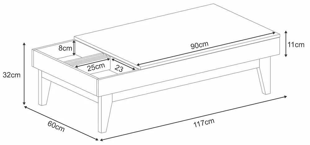 Mesa de Centro Decorativo Ripado Pés Madeira Maciça Bled Verde Pistache/Freijó G26 - Gran Belo