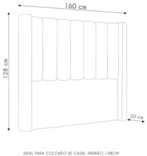 Cabeceira Casal Cama Box 140cm Claire Z04 Veludo Cinza - Mpozenato