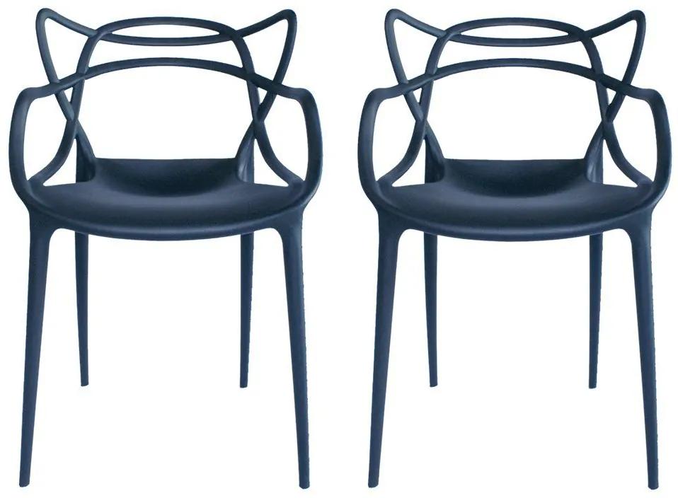 Kit 02 Cadeiras Decorativa Amsterdam Preto - Facthus
