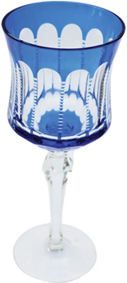 taça vinho tinto ROYALS cristal lapidado azul 6pçs ilunato TR0160