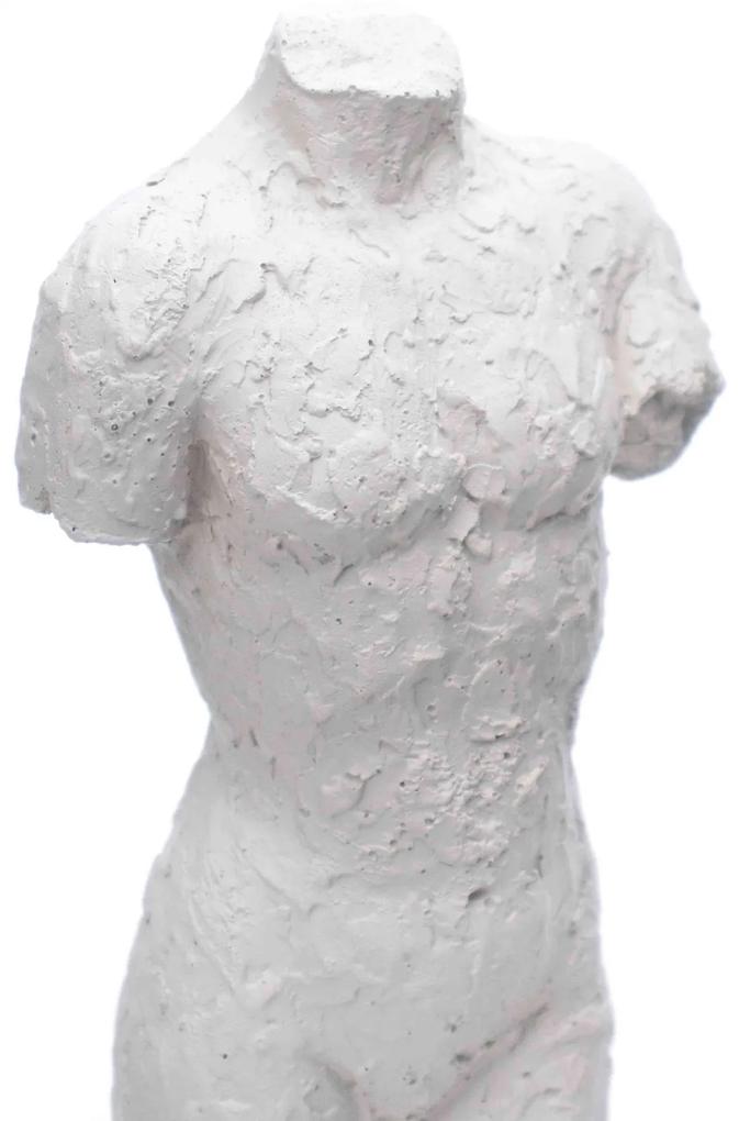 Escultura Decorativa Corpo Masculino em Poliresina Branco 28x7 cm M02 - D'Rossi