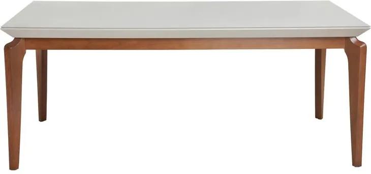 Mesa de Jantar Florian com Vidro Off White Natural 1.83 - Wood Prime PV 32624