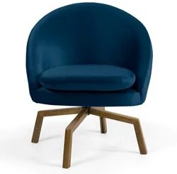 Kit 2 Poltronas Decorativas Giratórias Base Ka Madeira Rafa C-304 Velu
