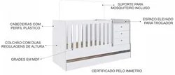 Berço Mini Cama Com Auxiliar Certificado pelo Inmetro BB690 Branco - C