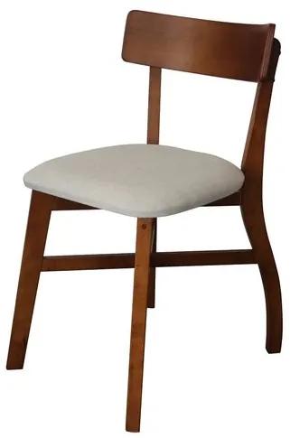 Cadeira Due Assento Tecido Cru com Estrutura Madeira Nogueira - 60496 Sun House