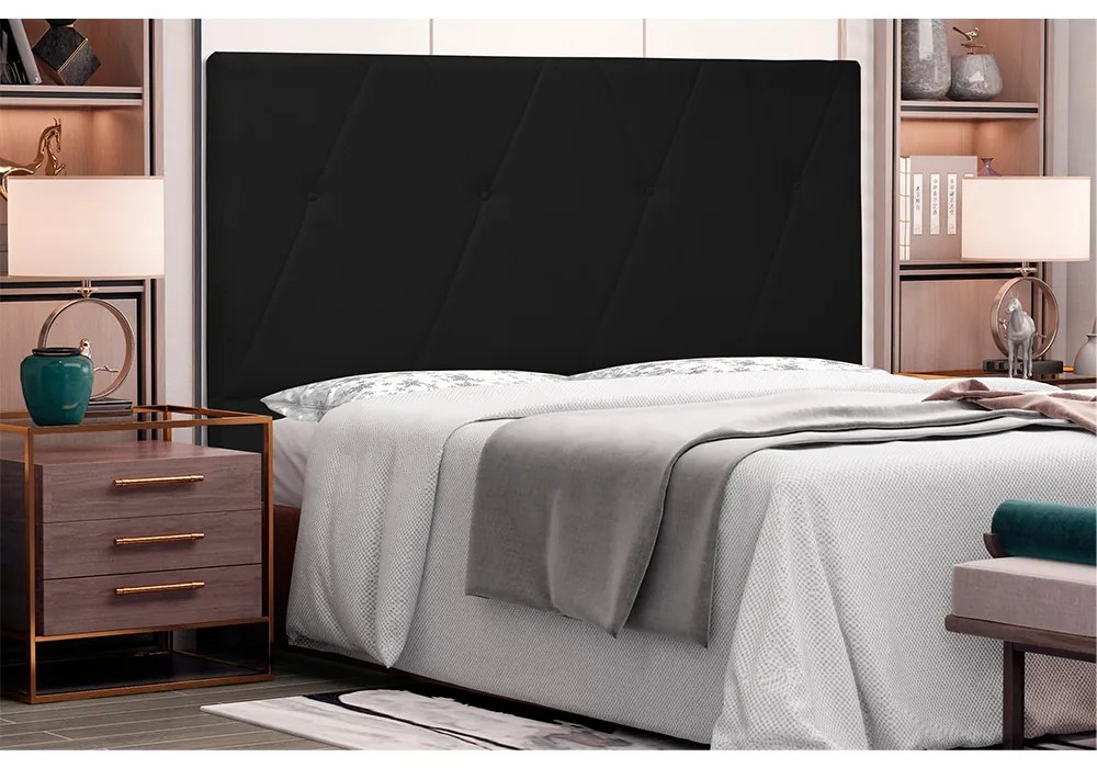 Cabeceira Aquilla Para Cama Box Solteiro 90 cm Corino - D'Rossi - Preto