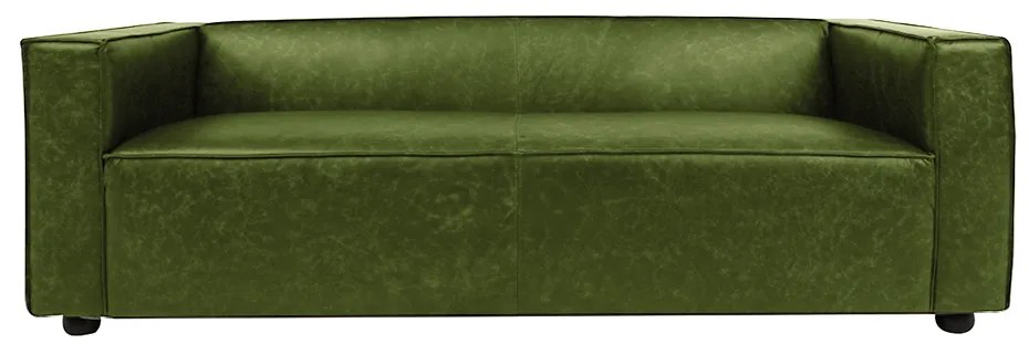 Sofá Decorativo Ryan 3 Lugares Sala de estar 220cm Couro Verde Manchado G40 - Gran Belo