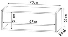 Armário Aéreo de Cozinha Para Geladeira 70cm Texas Branco - Lumil Móve