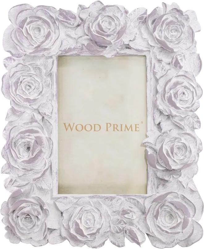 Porta-Retrato 10x15 Rosas Brancas - Wood Prime 35216