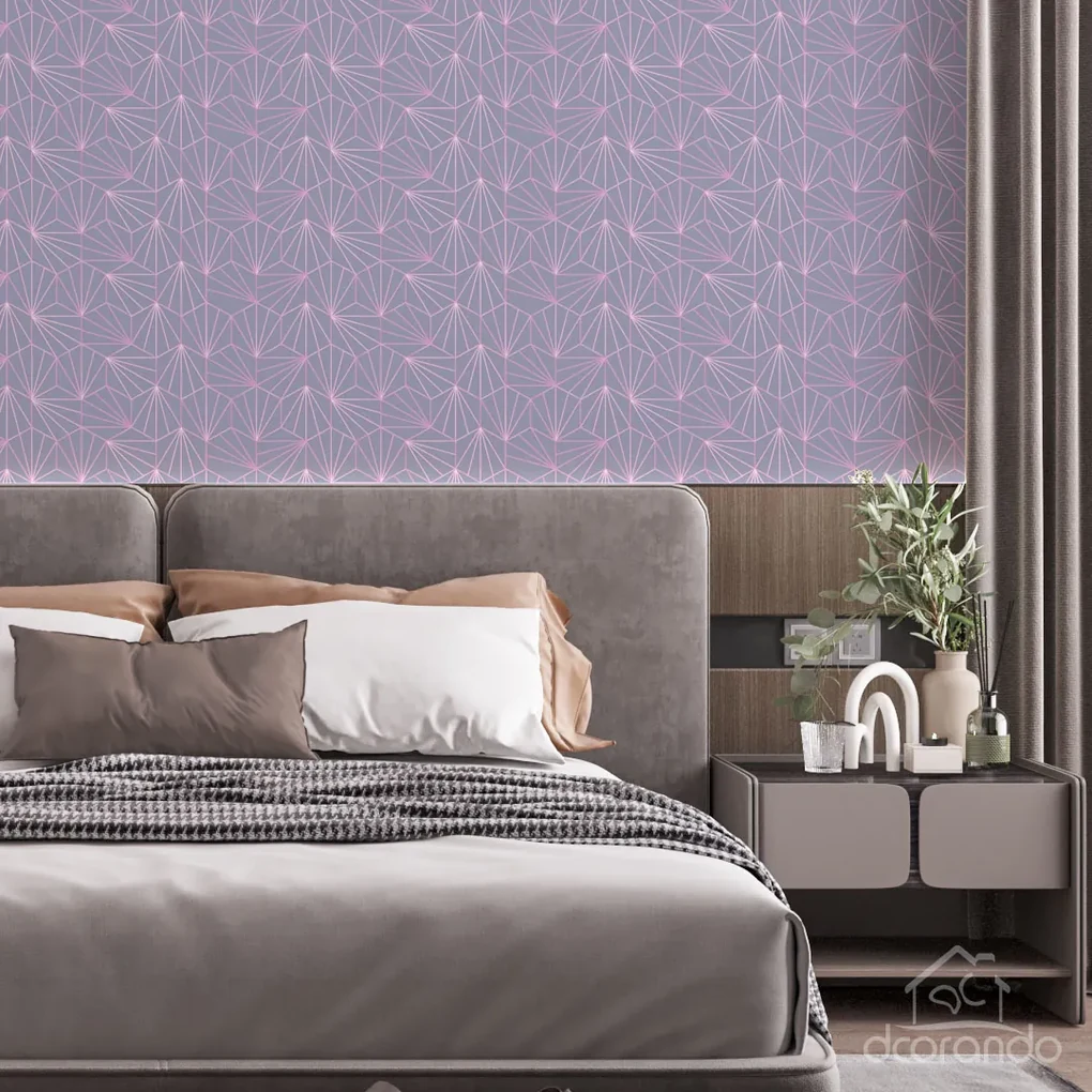 Papel de parede Geométrico Rose Silver