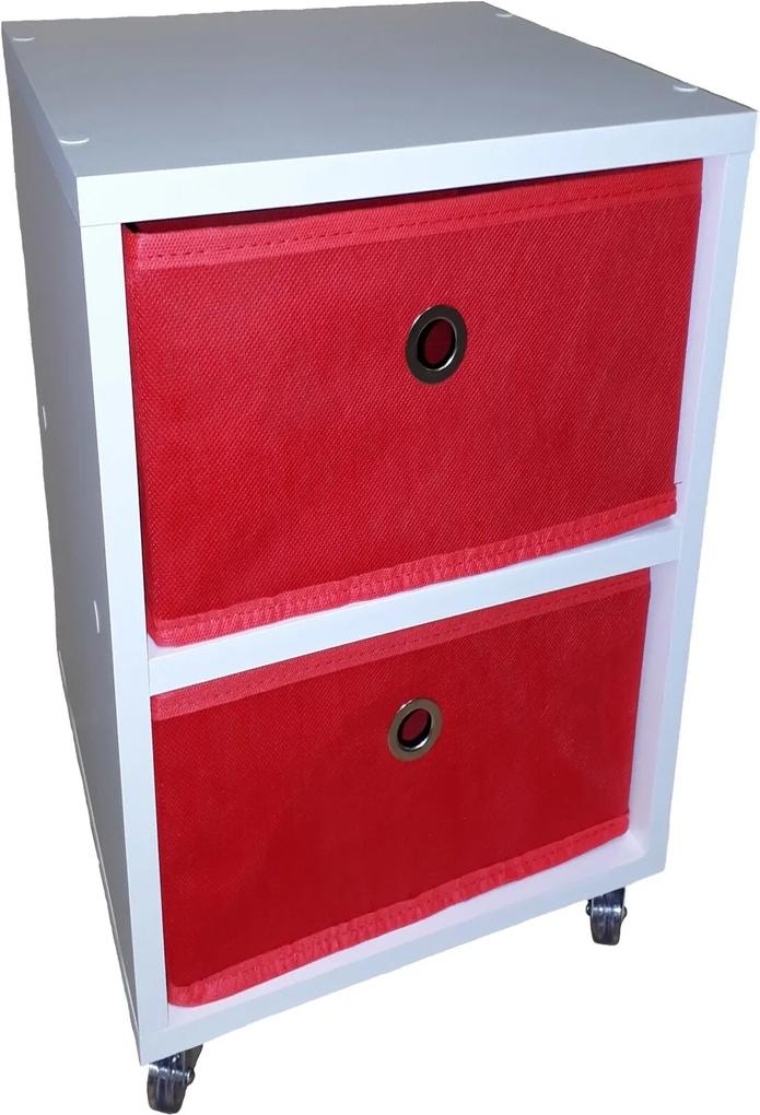 Mesa de cabeceira com gaveta MDF branco gaveteiro vermelho