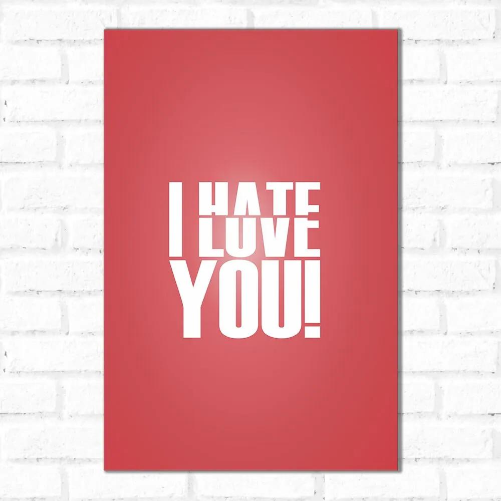 Placa Decorativa I Hate Love You