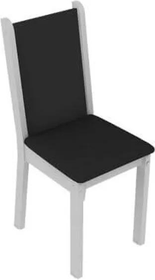 Kit 6 Cadeiras 4291 Madesa Branco/Preto/Sintético Preto