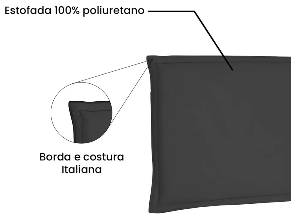 Cabeceira Painel Garden Para Cama Box Solteiro 90 cm Suede - D'Rossi - Preto