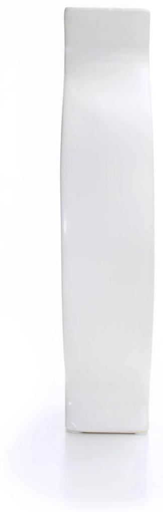 Vaso Decorativo em Cerâmica Vazado Branco 29x19 cm - D'Rossi