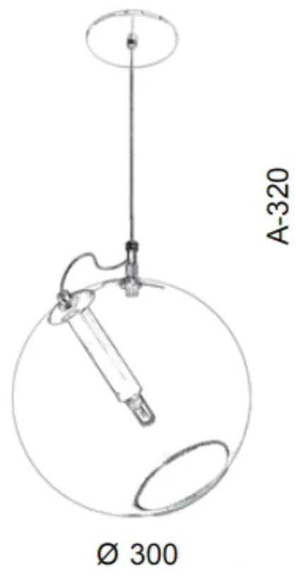 Pendente Globo Inclinado Ø30X32Cm Metal E Globo Ø30Cm 01Xg9 |Old Artis... (COBRE FOSCO, AMBAR)