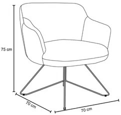 Poltrona Decorativa Base Orby Jade Linho D-469 Mescla - Domi