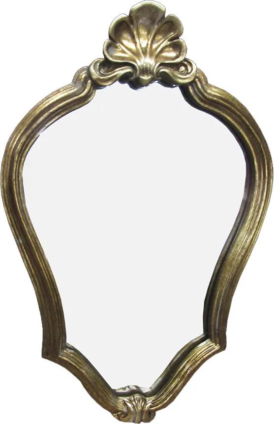 Espelho Clássico Provençal Folheado a Ouro 44 cm x 29 cm
