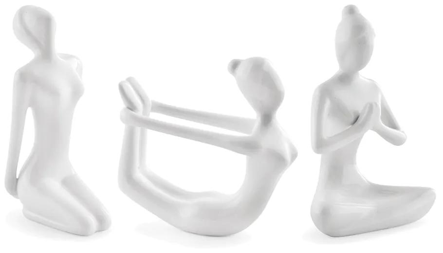 Conjunto de Esculturas Decorativas Yoga em Porcelana Branco - Gran Belo