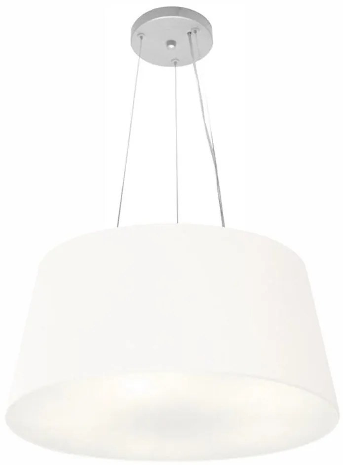 Lustre Pendente Cone Vivare Md-4048 Cúpula em Tecido 21/50x40cm - Bivolt - Branca - 110V/220V