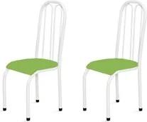 Kit 2 Cadeiras Altas 0.112 Anatômica Branco/Verde - Marcheli