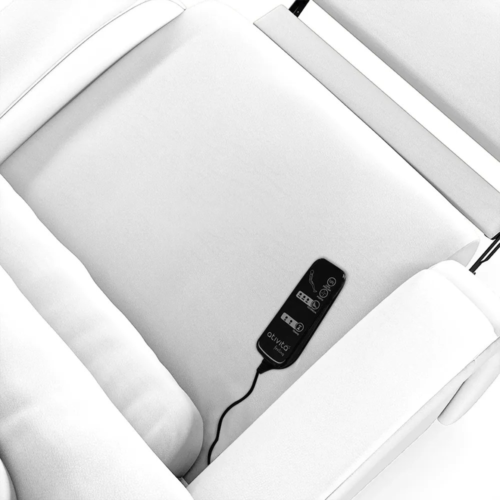 Poltrona do Papai Reclinável Napoli Power Touch Massagem PU Branco FH1 - D'Rossi