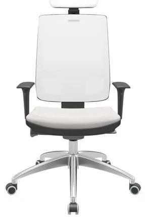 Cadeira Office Brizza Tela Branca Com Encosto Assento Facto Dunas Branco Autocompensador 126cm - 63257 Sun House