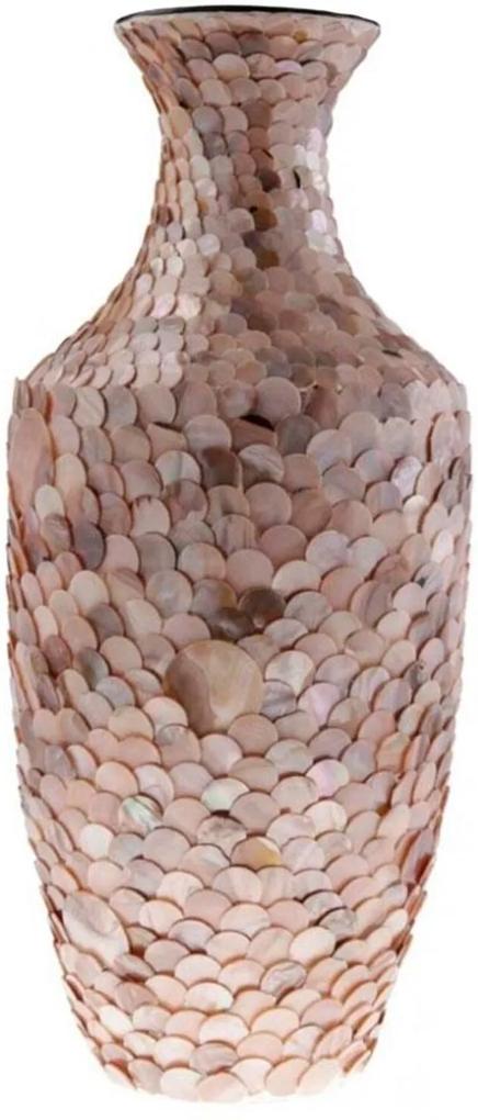 Vaso Decorativo de Madrepérola Marrom 44x20 Cm