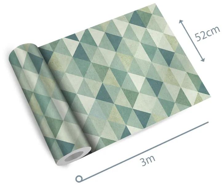 Papel de parede adesivo geométrico triângulo verde