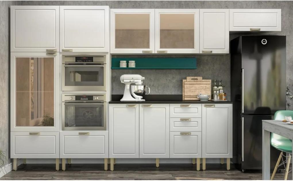 Cozinha Completa 10 peças Americana Multimóveis 5652MF Branco/Verde