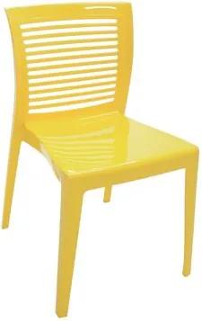 Cadeira Victória encosto vazado horizontal amarela Tramontina