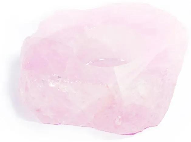 Pedra porta vela Quartzo Rosa polido