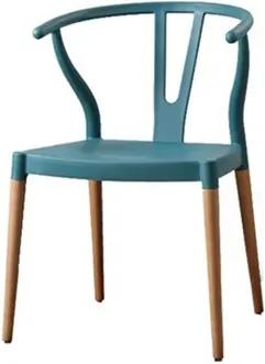 Cadeira Bruges C/Pés em Madeira Maciça - Azul