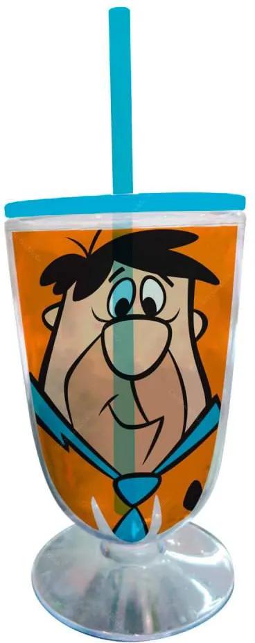 Taça Hanna Barbera Flintstones Fred Fundo Laranja em Acrílico - Urban